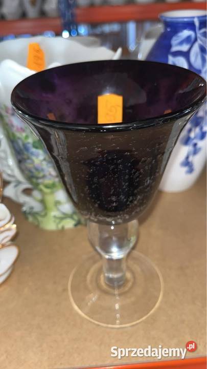 Kielich szkło artystyczne fioletowa czara pomorskie Gdańsk