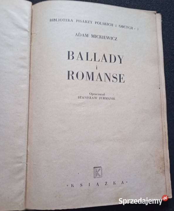 Adam Mickiewicz Ballady i Romanse Sp Wyd Książka Koźminek