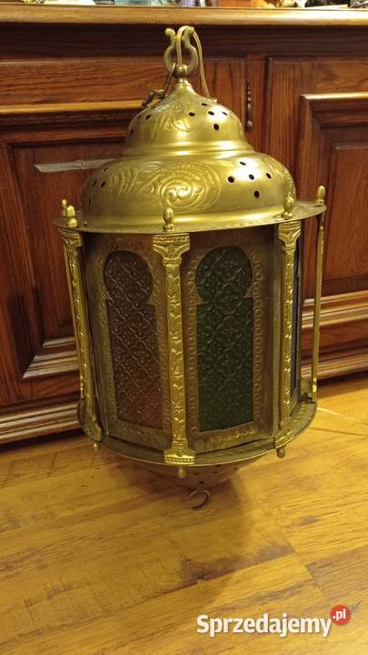 Mosiężna lampa witrażowa Włocławek sprzedam