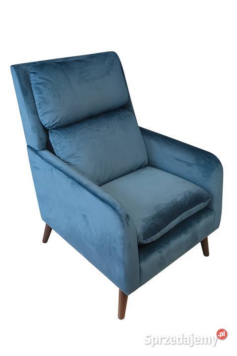 Nowy relaksacyjny fotel welurowy do salonu Wodzierady