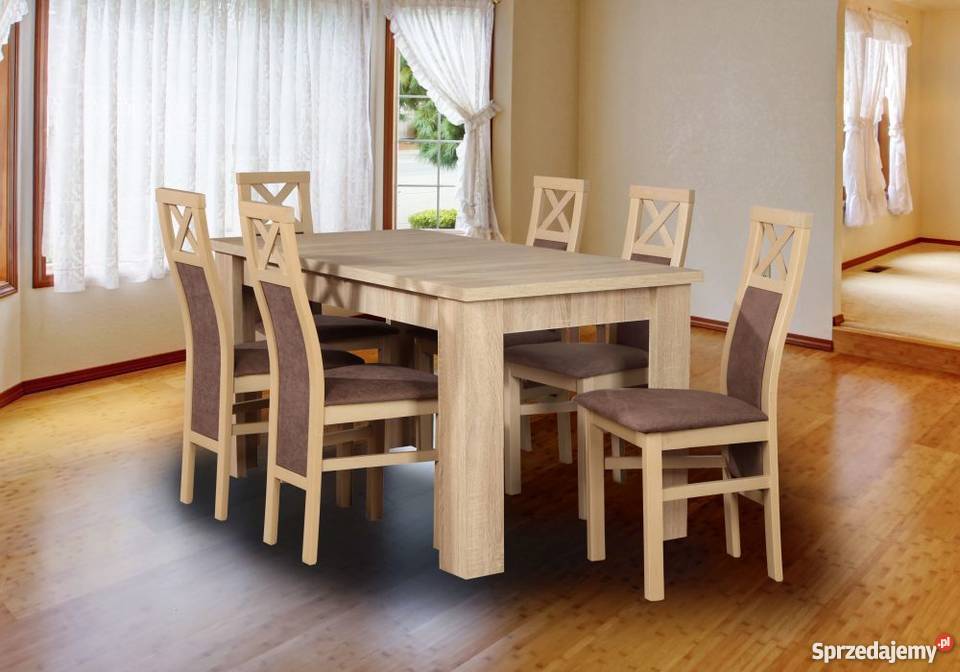 Stół Suzi z 6 krzesłami Fabio - Tanio!