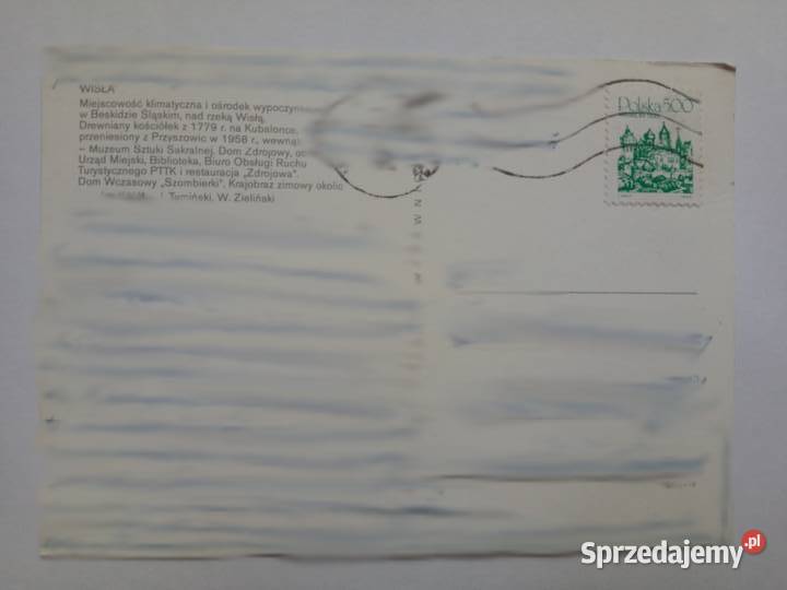 Pocztówka z Wisły z 1986r Znaczek Pocztówki i karty telefoniczne śląskie