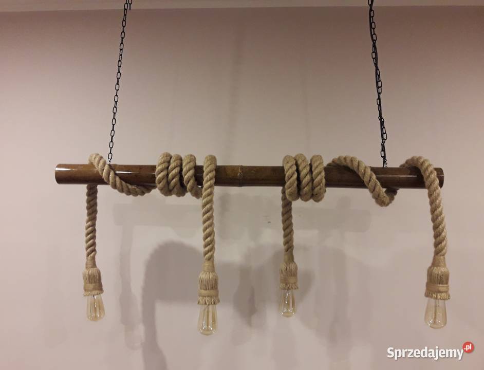 Lampa wisząca BAMBOO z liny jutowej 4xE27 Wałcz sprzedam