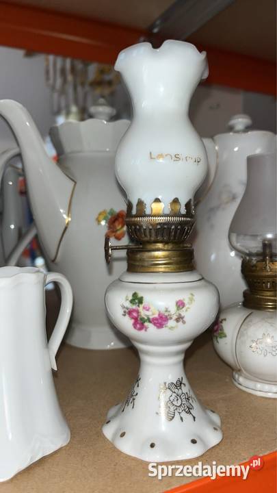 Lampka miniaturka Z knotem Z kloszem Antyki, Sztuka, Kolekcje