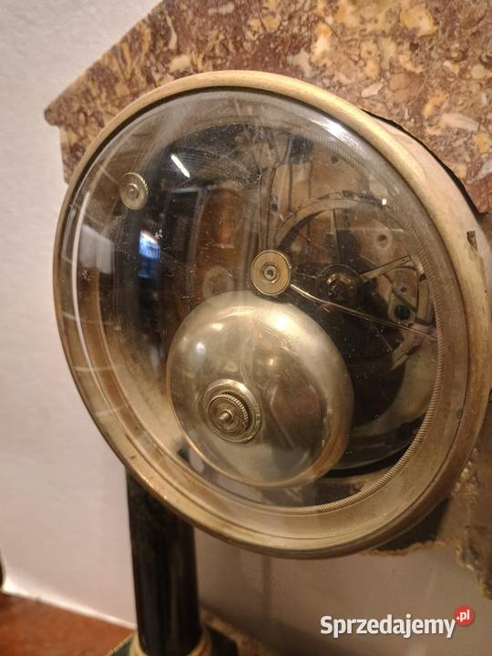 Zegar kominkowy portykowy styl Empire marmur i mazowieckie Bronisze sprzedam