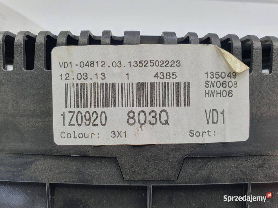 LICZNIK ZEGAR SKODA OCTAVIA II LIFT 1Z0920803Q Lipno