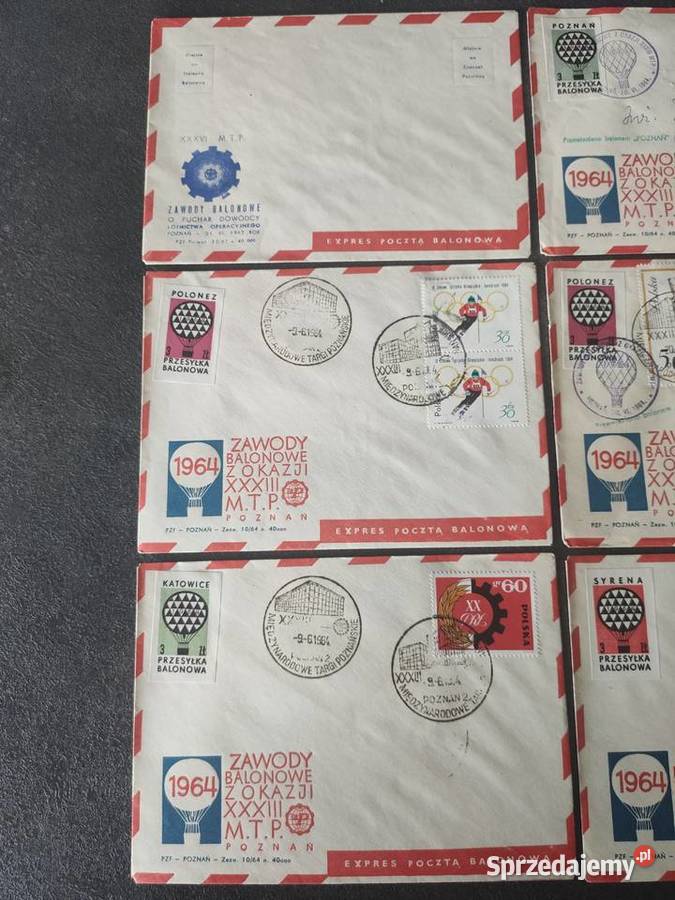 Koperta zawody balonowe 1964 Filatelistyka Bolesławiec sprzedam
