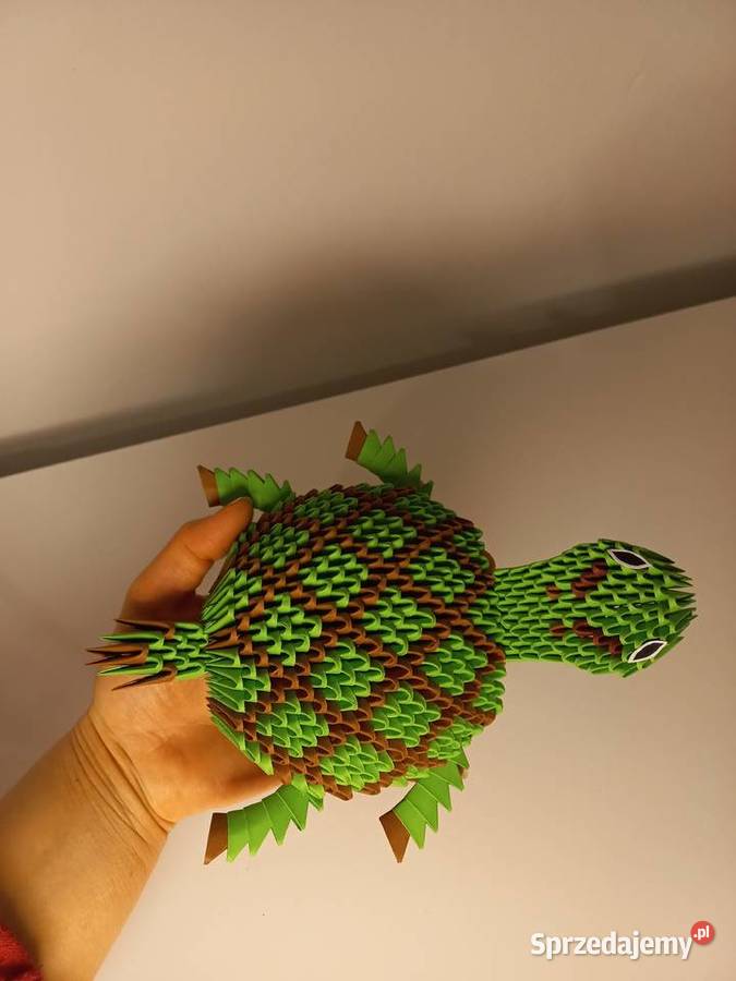 Duży żółw gad zwierzę handmade rękodzieło