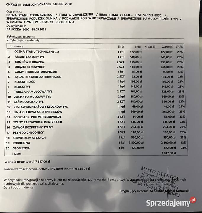 Chrysler Grand Voyager 28 CRD 2010 Stan mocno Grand Voyager