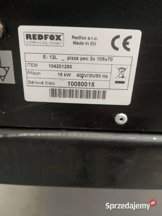 Piec do pizzy 2komorowy RedFox E12L z podstawą Wrocław