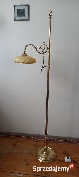Mosiężna lampa podłogowa z ozdobnym ruchomym Skierniewice