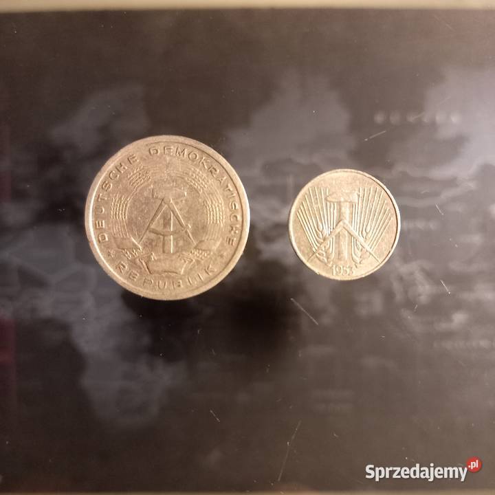 1 marka deutsche mark 1956 DDR 1pfennig 1953 DDR Zemborzyce Podleśne