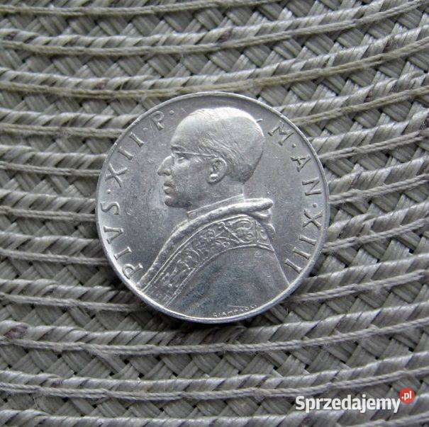 Watykan 10 Lira 1951r Papież Pius XII Ładna Kalisz