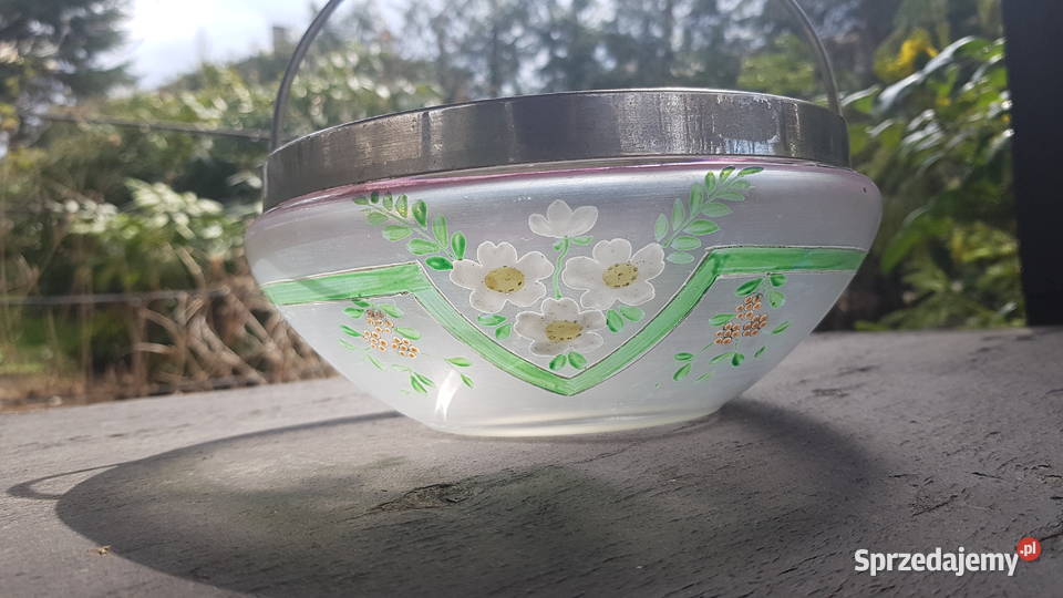 Trzy stare misy ze stalowymi uchwytami śląskie Myszków