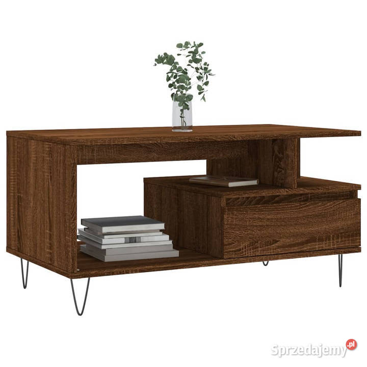 Stolik kawowy brązowy dąb 90x49x45 materiał sprzedam