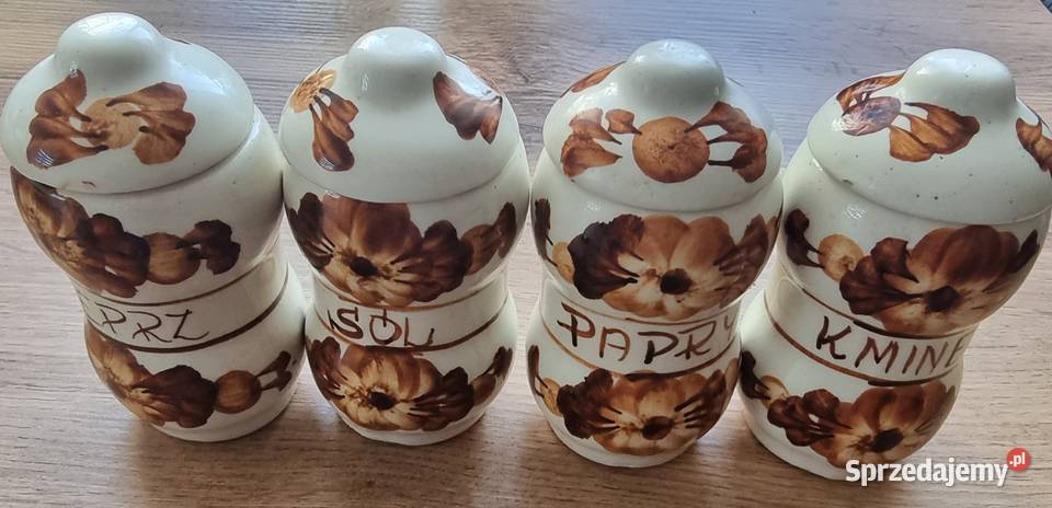 Pojemniki na przyprawy z PRL Pieprz Sól Papryka śląskie Sosnowiec