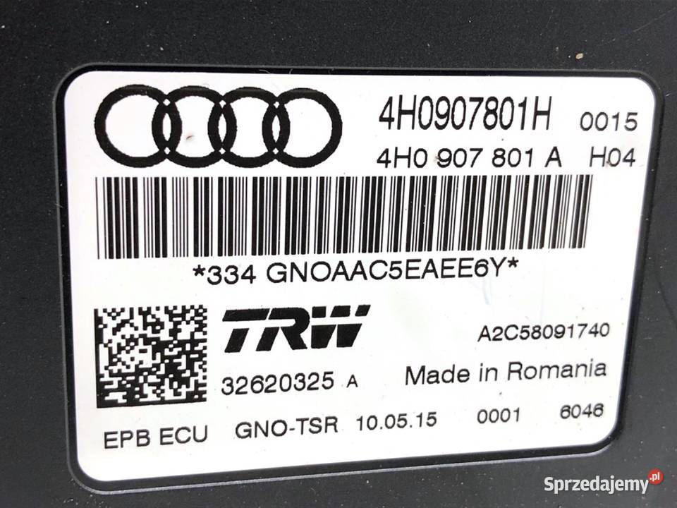 MODUŁ HAMULCA RĘCZNEGO AUDI A7 4G 4H0907801H