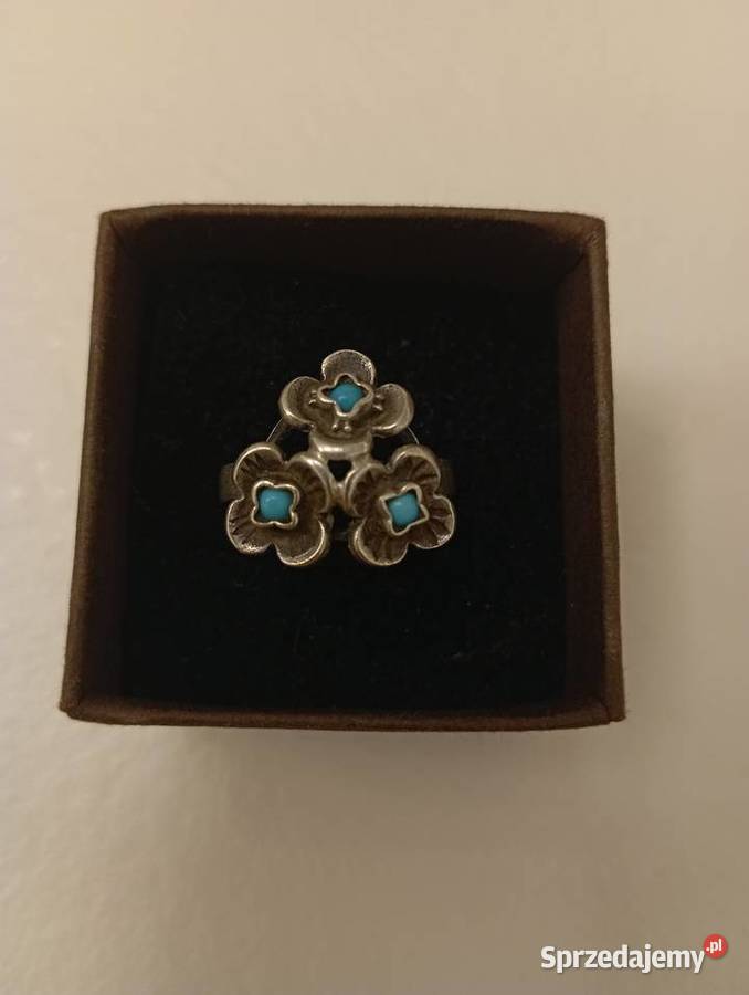 Pierścionek srebrny niezapominajki Radom