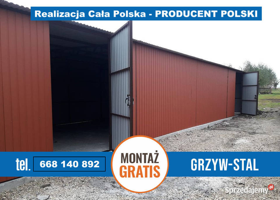 Garaż Blaszany Hala Stalowa Konstrukcja Stalowa samodzielny Międzychód