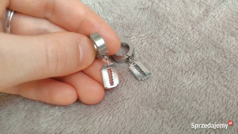Kolczyki żyletki z żyletkami żyletka stal Kolczyki Tarnowskie Góry