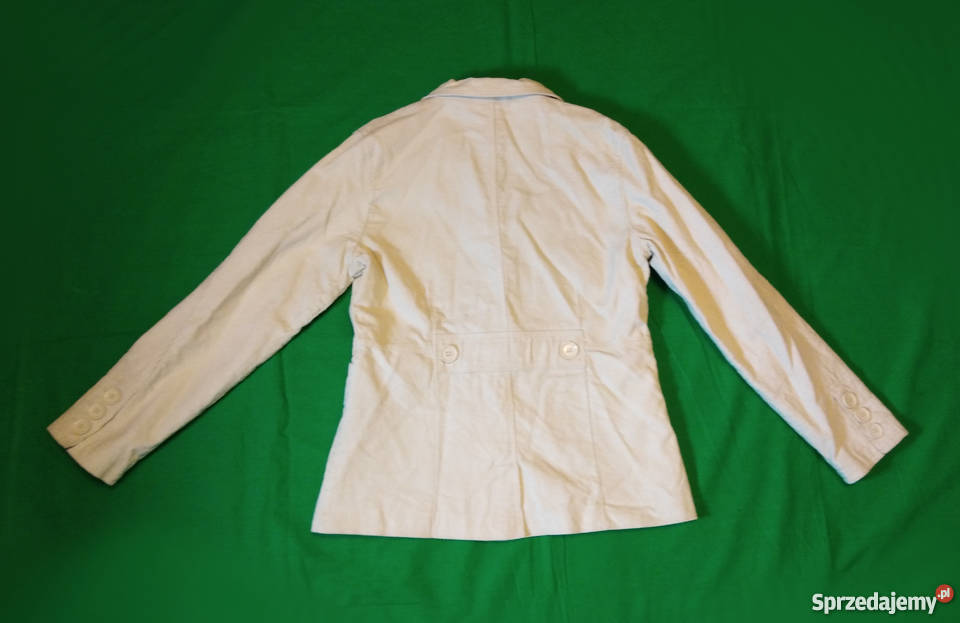 Wygodny jasny prążkowany bawełniany żakiet