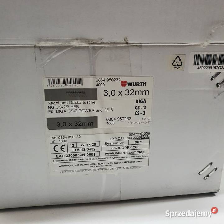 Osadzak Gazowy DIGA CS3 WURTH Gwoździarka do Tarnów sprzedam