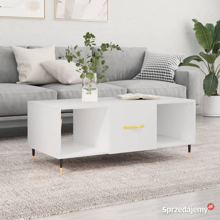 Stolik kawowy biały 102x50x40 materiał Warszawa