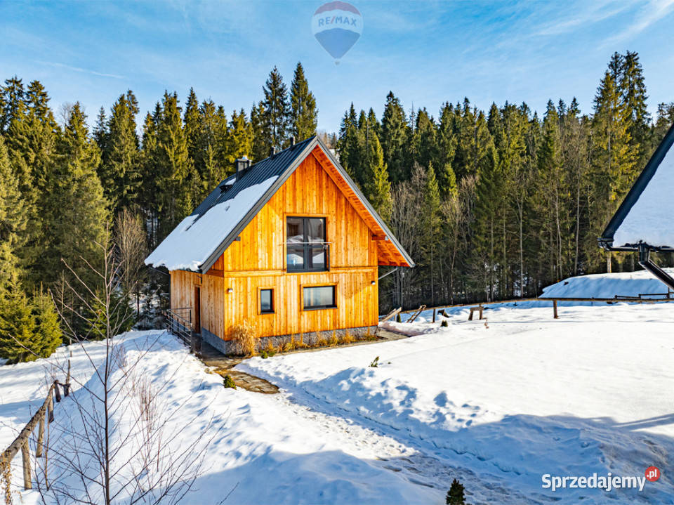 Dom jednorodziny z wiatą w otoczeniu lasu i Sprzedaż