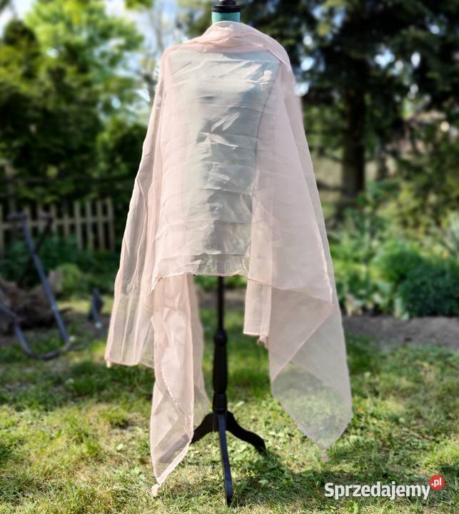 Duża ozdobna chusta szal stole róż organza etola zachodniopomorskie Szczecin