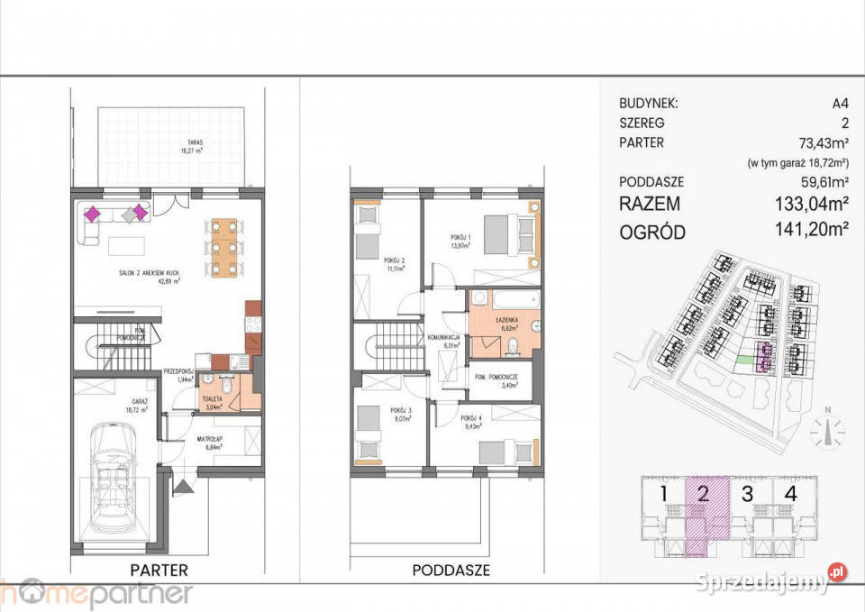 sprzedaży domu bliźniaka 13304m2 Siechnice 215m2 sprzedam