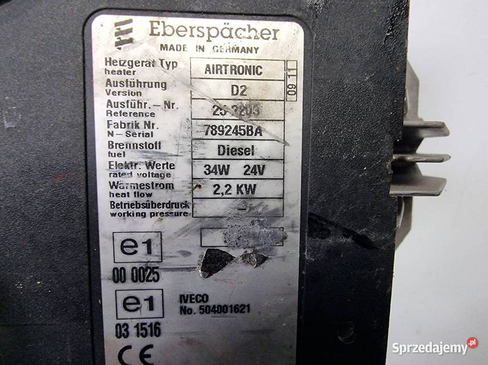 WEBASTO IVECO EUROCARGO 20E28 789245BA kujawsko-pomorskie Lipno
