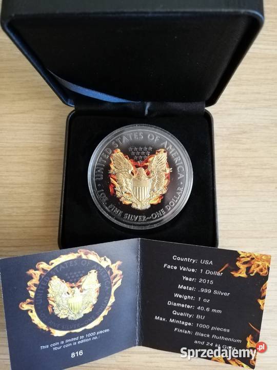 Moneta Płonący PHOENIX 2015 LIBERTY Amerykański Opole