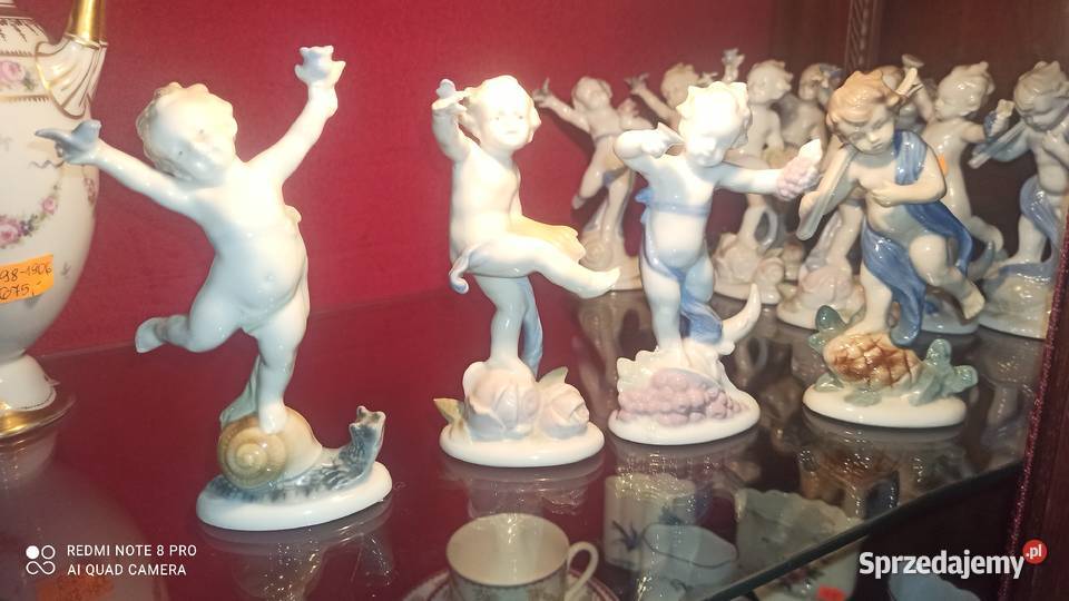 Figurka Cztery Pory Roku Porcelana i szkło Gdańsk
