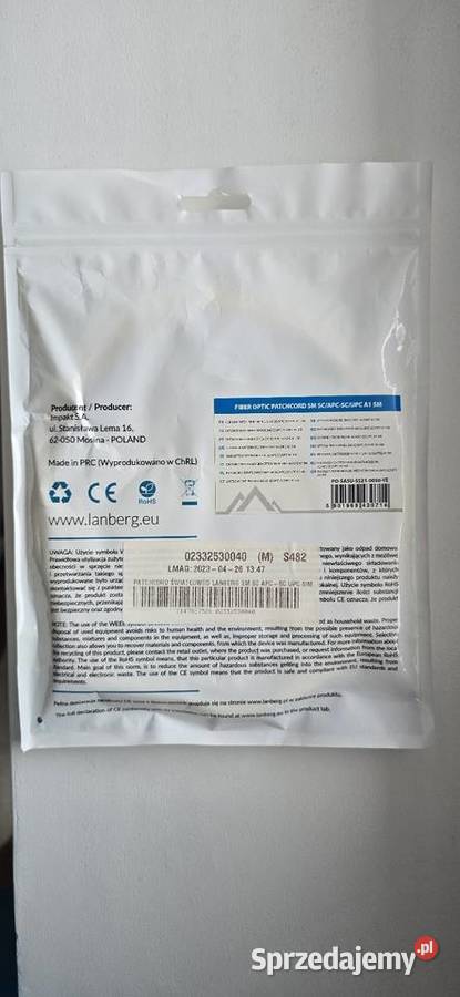 Kabel światłowodowy patchcord LANBERG 5 m mazowieckie Pruszków