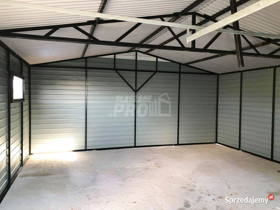 Garaż blaszany 55x6 Brama Drzwi 2x okno Rynny blacha Nysa