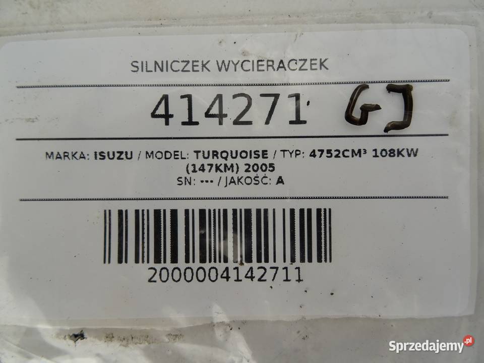 SILNICZEK WYCIERACZEK ISUZU N 0390442402 Van Silniki wycieraczek