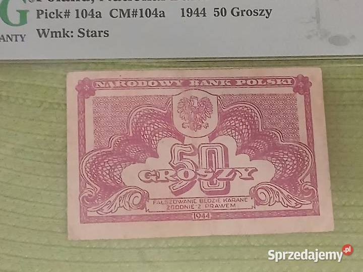 banknot polski 50 groszy z 1944r Łomża