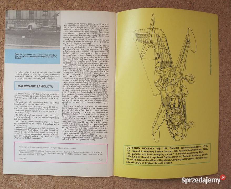 W Bartoszewski Samolot myśliwski 23 Warszawa sprzedam
