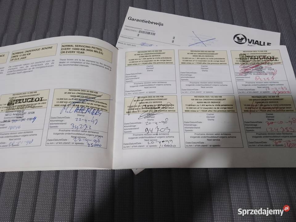 PEUGEOT 406 1996 Książka Gwarancyjna Serwisowa łódzkie Łódź