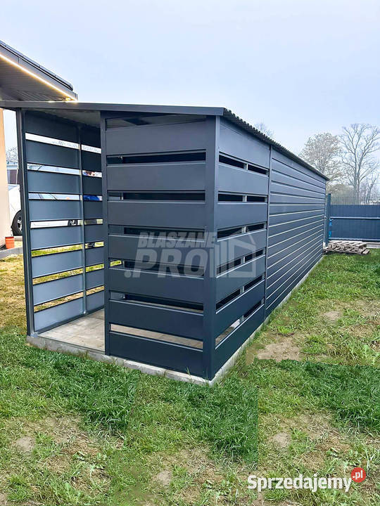 Schowek domek ogrodowy 6x2m wiata 15m Antracyt Zamość