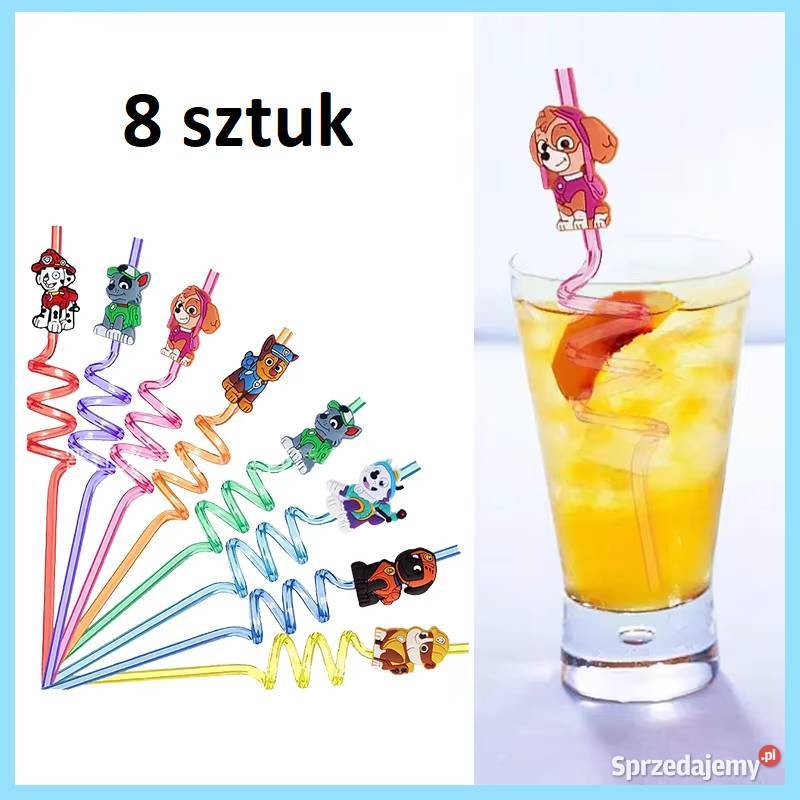 Imprezowe długie słomki dzieci Zakręcone Psi Pozostałe