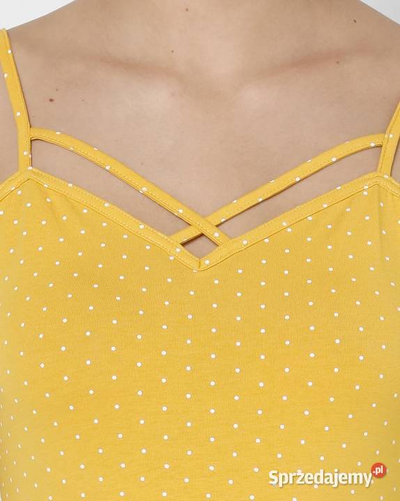 żółty top Tally Weijl xxs 32 kropki dekolt Tally Weijl sprzedam