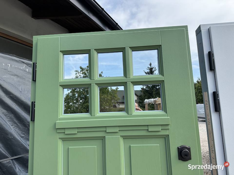 Drzwi drewniane zewnętrzne z klamką schlage CAŁA wielkopolskie Poznań