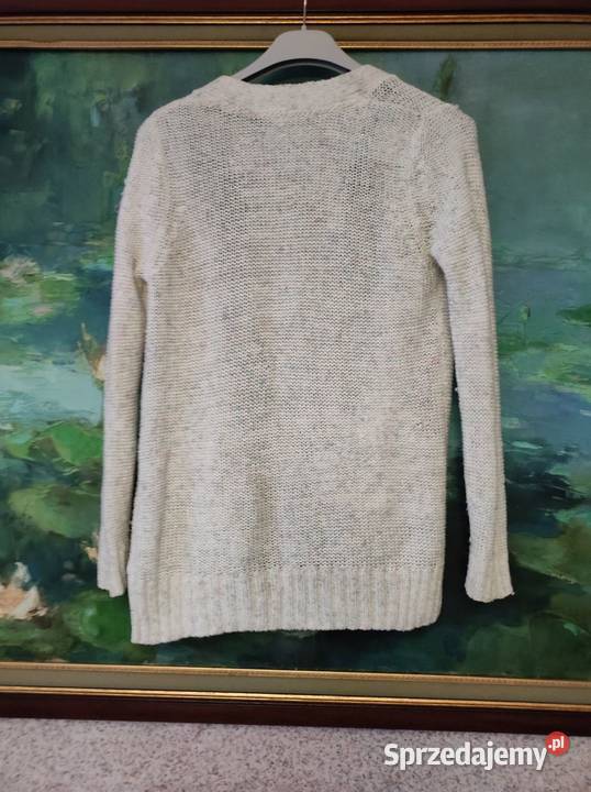 sweter z kieszeniami kardigan długi ciepły Kielce