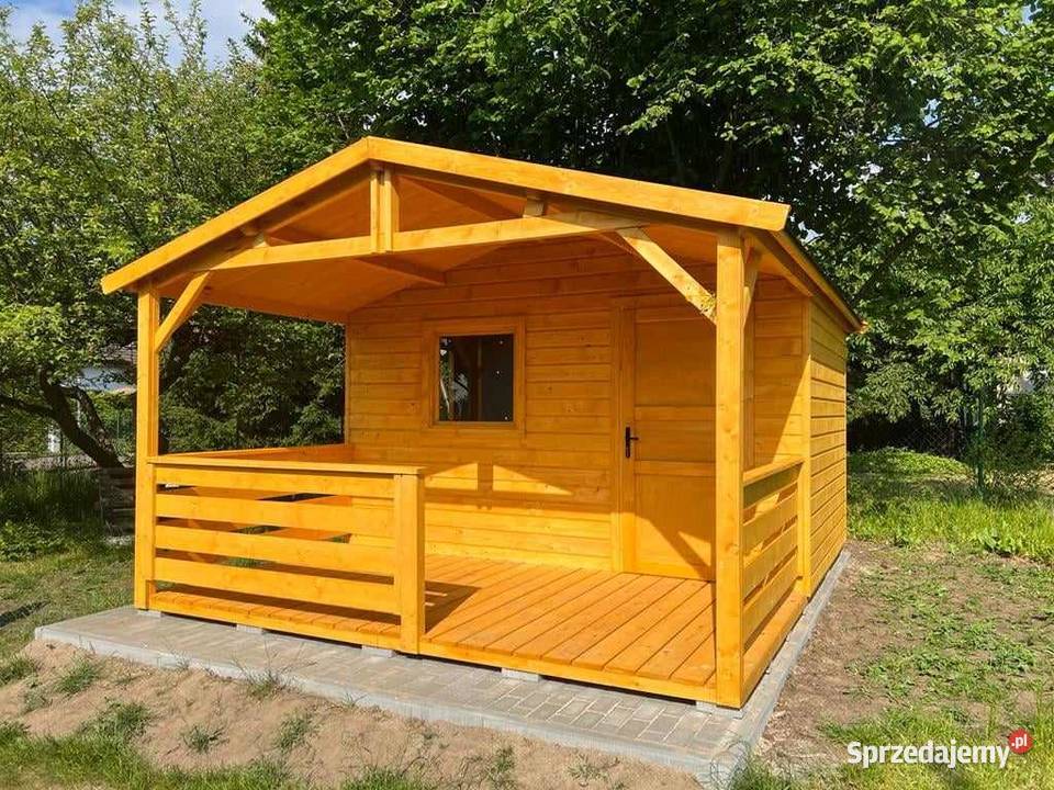 Drewniany domek ogrodowy na działkę ROD altana Rybarzowice