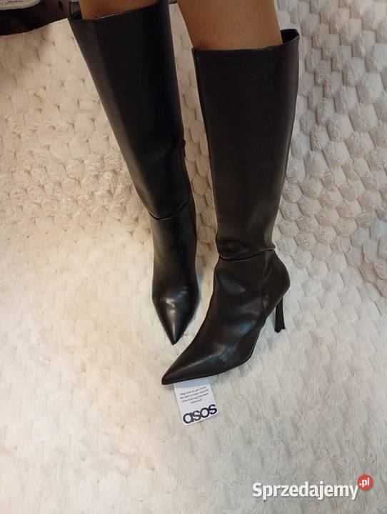 41 ASOS Design Czarne kozaki szpilki z Londynu Kraków