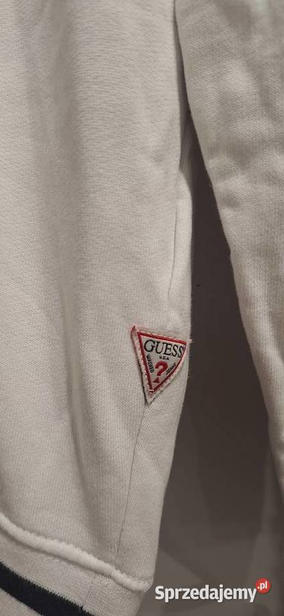 Oryginalna białoczarna bluza Guess rM Bez kaptura