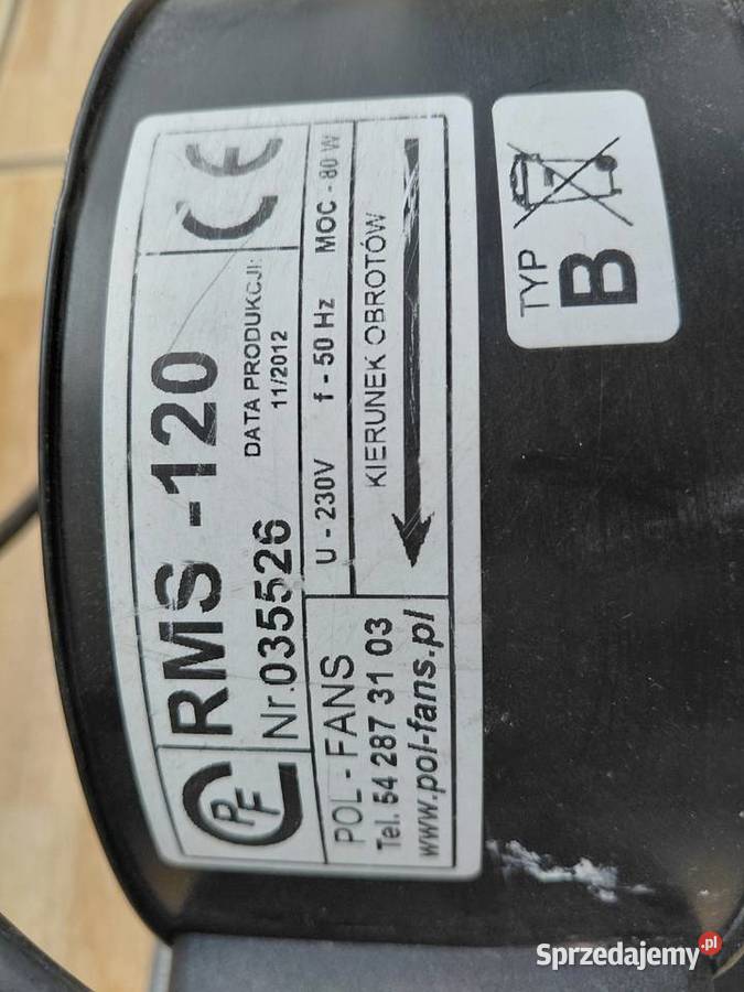 Dmuchawa wentylator POLFANS RMS120 pomorskie Gdańsk
