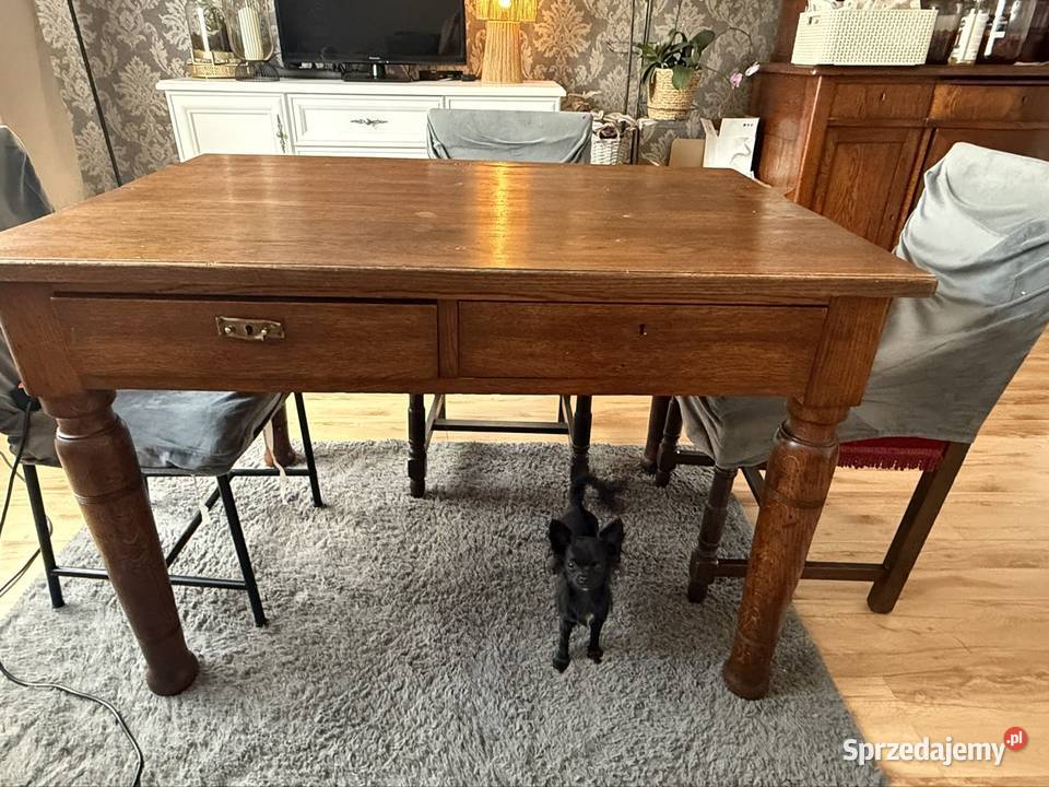 Stół stary dębowy przedwojenny