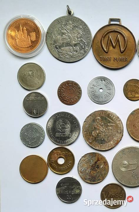 Zestaw Numizmatów Żetonów 44 Antyki, Sztuka, Kolekcje śląskie